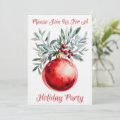 Modern Elegant Holiday Party Invitation Kaart (Staand voorkant)
