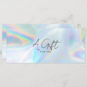 Modern Elegant Holografisch Cadeaubon (Voorkant / Achterkant)