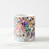 Modern elegant holografisch glitter - zwart koffiemok (Center)