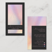 Modern elegant holografisch iserend kleurenblok visitekaartje (Voorkant / Achterkant)