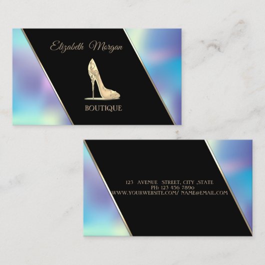 Modern elegant holografisch op hoog niveau visitekaartje (Voorkant / Achterkant)