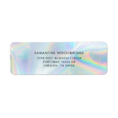 Modern elegant holografisch retouradres etiket (Voorkant)