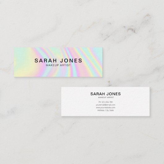 Modern elegant holografisch Visitekaartje Contactkaartje (Voorkant / Achterkant)