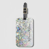 Modern elegant holographic Glitter Custom Girly Bagagelabel (Voorkant (verticaal))