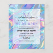 Modern Elegant Holographic Irediscent Blue Flyer (Voorkant)