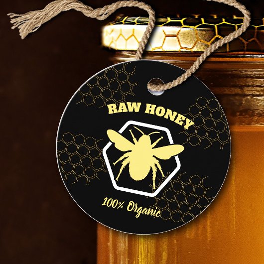 Modern Elegant  Honey Jar Hang Label - Logo