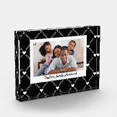 Modern Elegant hoort Patroon en Zwart personaliser Fotoblokken (Links)