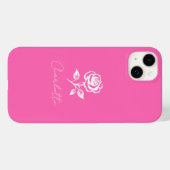 Modern Elegant Hot Pink en Roos Custom Name Case-Mate iPhone Case (Achterkant (horizontaal))