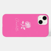 Modern Elegant Hot Pink en Roos Custom Name Case-Mate iPhone Case (Achterkant (horizontaal))