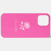 Modern Elegant Hot Pink en Roos Custom Name Case-Mate iPhone Case (Achterkant (horizontaal))