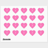 Modern Elegant Hot Pink en Roos Custom Name Hart Sticker (Vel)