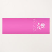 Modern Elegant Hot Pink en Roos Custom Name Yogamat (Voorkant (horizontaal))