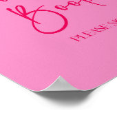 Modern Elegant Hot Pink Gastenboek Party Sign Poster (Hoek)