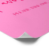Modern Elegant Hot Pink Party Favorieten Sign Poster (Hoek)