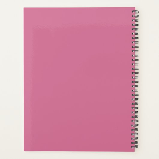 Modern Elegant Hot Pink White Script Monogram 2022 Planner (Achterkant)