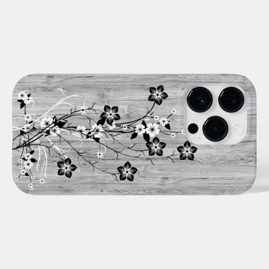 Modern elegant hout - bloemen - houten Case-Mate iPhone case (Achterkant (horizontaal))