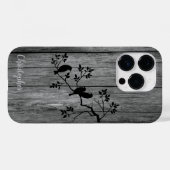 Modern elegant hout - boom en kraai - houten Case-Mate iPhone case (Achterkant (horizontaal))