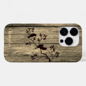 Modern elegant hout - boom en kraai - houten Case-Mate iPhone case (Achterkant (horizontaal))