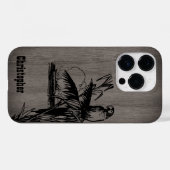 Modern elegant hout gepersonaliseerd - houten Case-Mate iPhone case (Achterkant (horizontaal))