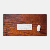 Modern Elegant Hout  Monogram Bureaumat (Keyboard & Muis)