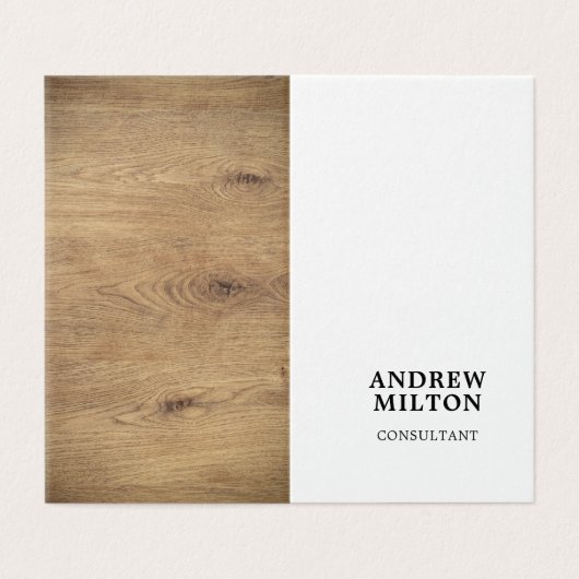 Modern Elegant Houten Wit Interieur Ontwerp Visitekaartje (Buitenkant ongevouwen)