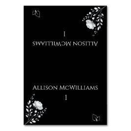 Modern Elegant Huwelijk Zwart-wit Vegetarisch Kaart