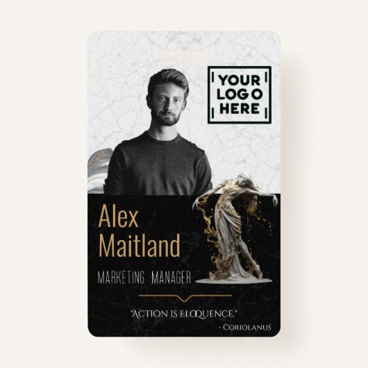 Modern Elegant ID Kaart Logo Quote Badge (Voorkant)