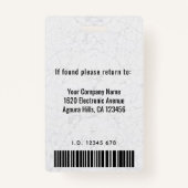 Modern Elegant ID Kaart Logo Quote Badge (Achterkant)