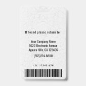 Modern Elegant ID Kaart Logo Quote Badge (Back)