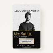 Modern Elegant ID Kaart Logo Quote Badge (Voorkant)