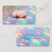 Modern Elegant Iridescent Opal Diamonds Lotus Visitekaartje (Voorkant / Achterkant)
