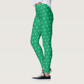 Modern Elegant Irish Shamrock Green Clover Leggings (Links)