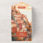 Modern Elegant Italië Bestemming Bruiloft All In One Uitnodiging (Buitenkant)