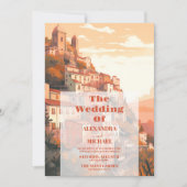 Modern Elegant Italië Bestemming Bruiloft Kaart (Voorkant)