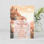 Modern Elegant Italië Bestemming Bruiloft Kaart (Staand voorkant)