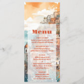 Modern Elegant Italië Bestemming Bruiloft Menu (Voorkant)