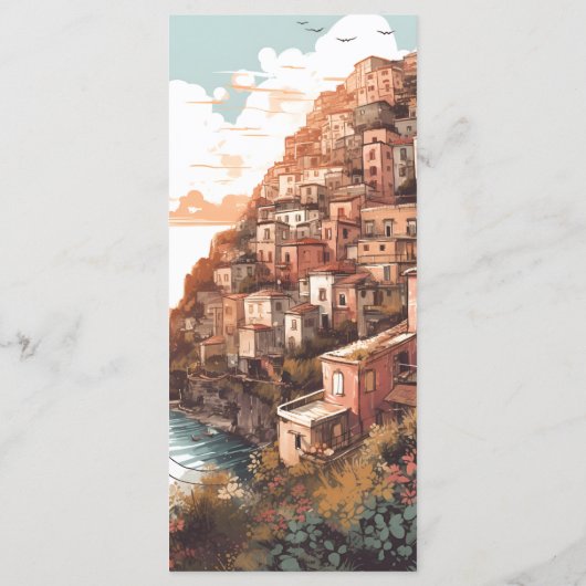 Modern Elegant Italië Bestemming Bruiloft Menu (Achterkant)