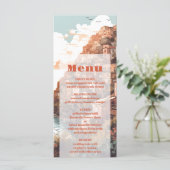 Modern Elegant Italië Bestemming Bruiloft Menu (Staand voorkant)