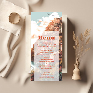 Modern Elegant Italië Bestemming Bruiloft Menu