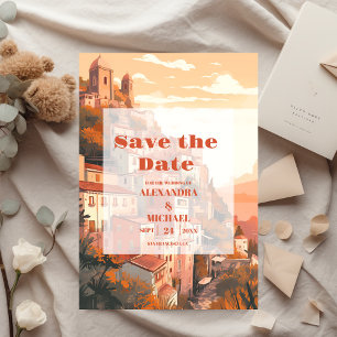 Modern Elegant Italië Bestemming Bruiloft Save The Date