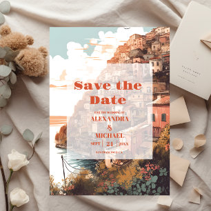 Modern Elegant Italië Bestemming Bruiloft Save The Date