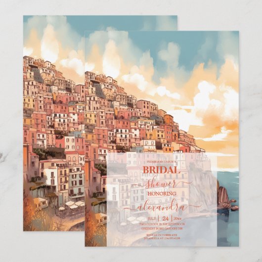 Modern Elegant Italië Bestemming Vrijgezellenfeest Kaart (Voorkant / Achterkant)