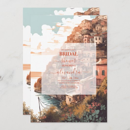 Modern Elegant Italië Bestemming Vrijgezellenfeest Kaart (Voorkant / Achterkant)