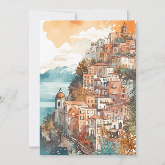 Modern Elegant Italië Bestemming Vrijgezellenfeest Kaart (Achterkant)