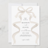 Modern Elegant Ivoor Beige Boog Monogram Bruiloft Kaart (Voorkant)