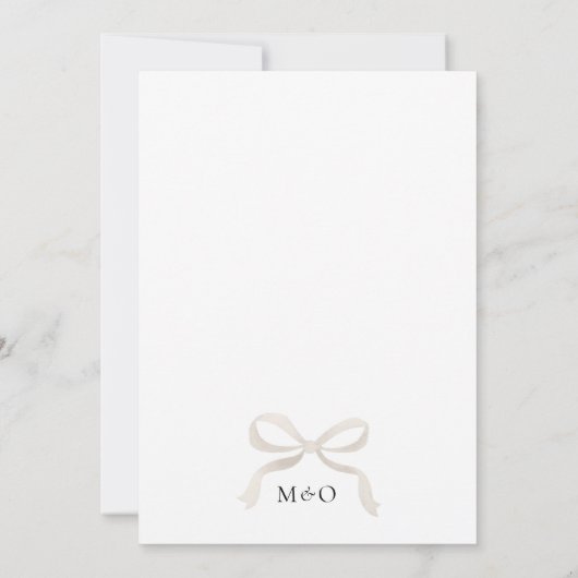 Modern Elegant Ivoor Beige Boog Monogram Bruiloft Kaart (Achterkant)
