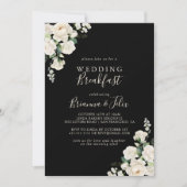 Modern Elegant Ivoor Bloemen Trouwontbijt Kaart (Voorkant)