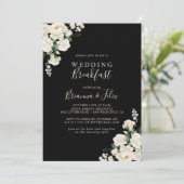 Modern Elegant Ivoor Bloemen Trouwontbijt Kaart (Staand voorkant)