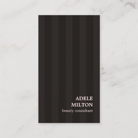 Modern Elegant Ivory Black Stripes Roos Beauty Visitekaartje (Voorkant)