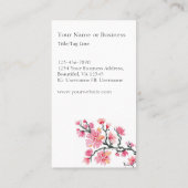 Modern Elegant Japans kraan en Cherry Blossom Visitekaartje (Achterkant)